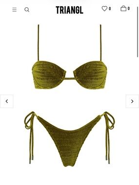TRIANGL MALA VARO GREEN VELVET BALCONETTE BIKINI SET